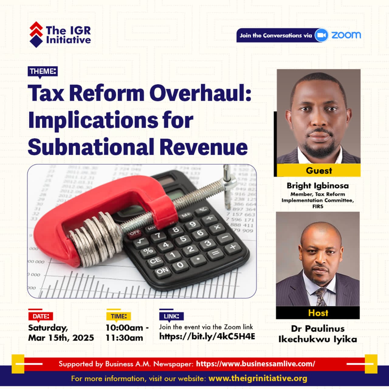 Tax Reform Overhaul Webinar Flyer